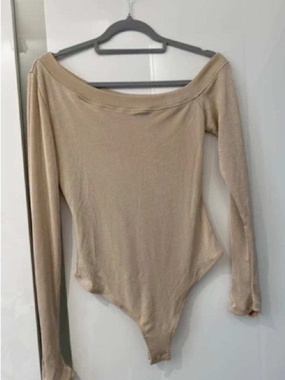 Free People Intimately Beige Off Shoulder Body Suit M